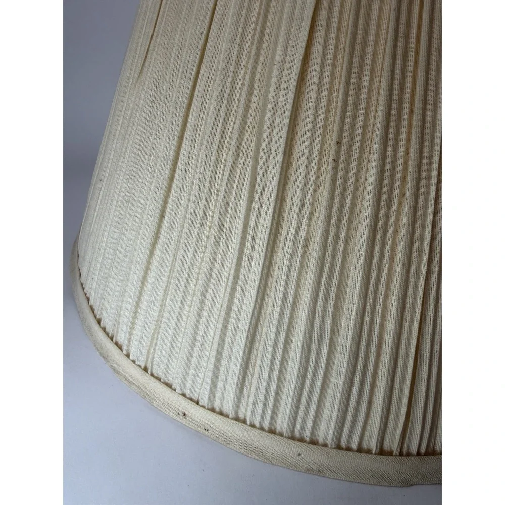 Vintage Ivory Pleated Fabric Large Lamp Shade 12x16